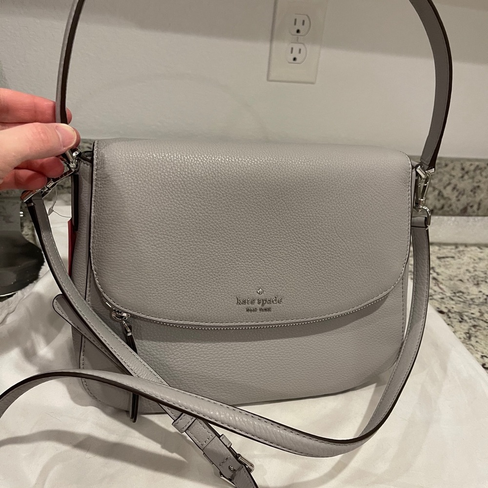 Kate spade nimbus grey flap crossbody bag